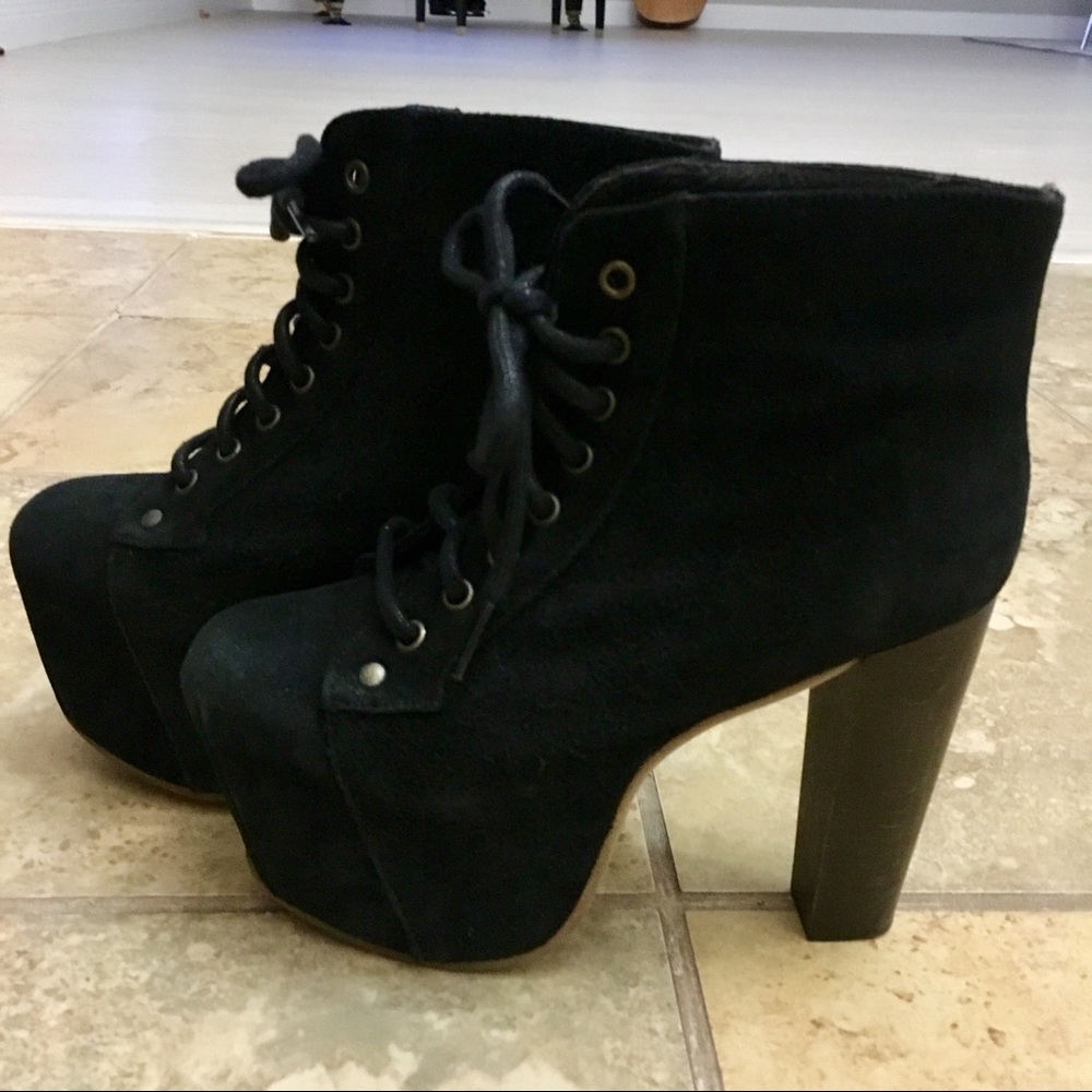 Jeffrey Campbell Lita Black Suede Booties